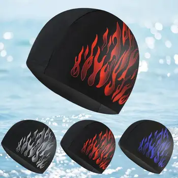 Уникальная шапочка для бассейна, Приятная на ощупь, Солнцезащитная мужская шапочка для плавания с 3D-пламенной печатью, удобная