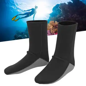 Унисекс, 5 мм неопреновые носки для дайвинга, водные виды спорта, зимние теплые противоскользящие носки для плавания, сноркелинга, серфинга, пляжные ботинки для мужчин и женщин