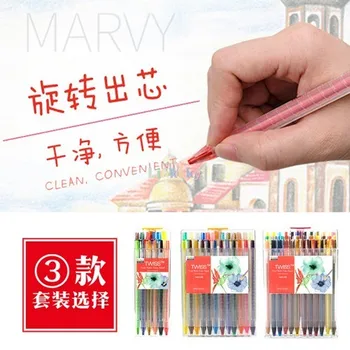 Цветные карандаши Marvy Uchida ColorIn Twist, с акварельными эффектами 4500,12/24/36 набор цветов, свободная огранка, защита окружающей среды, долговечный