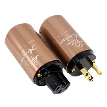 Штепсельная вилка Accuphase Power Plug Алюминиевая позолоченная вилка ЕС /США Hi-Fi аудио разъем питания переменного тока 10A 250 В/15A 125 В штепсельная вилка IEC